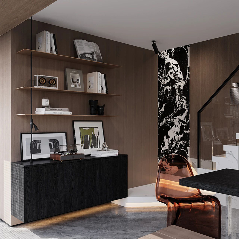 تصميم داخلي للفيلا حديث ثلاثي  - مراجعة Interior Design Build وسعره