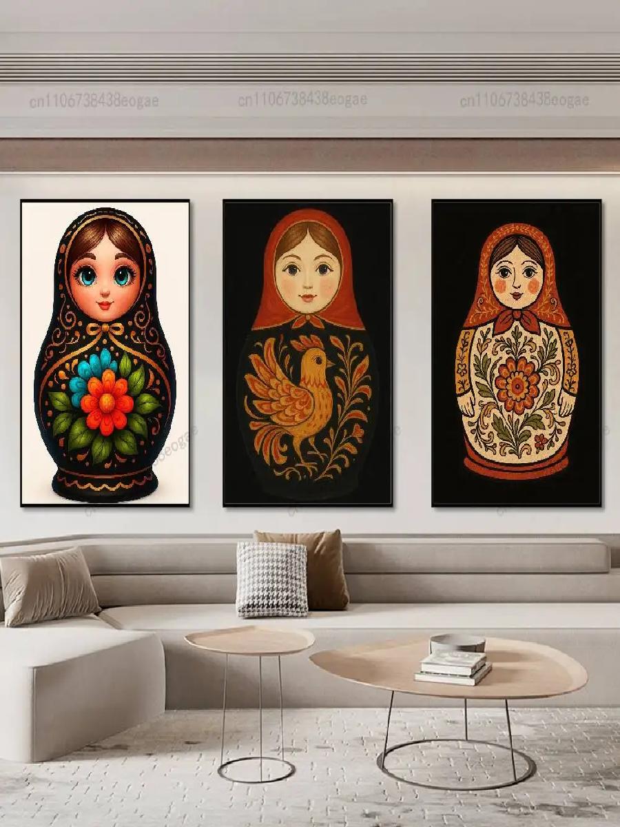 ملصق جداري فني روسي لدمى ماتري - مراجعة Interior Design Hd وسعره