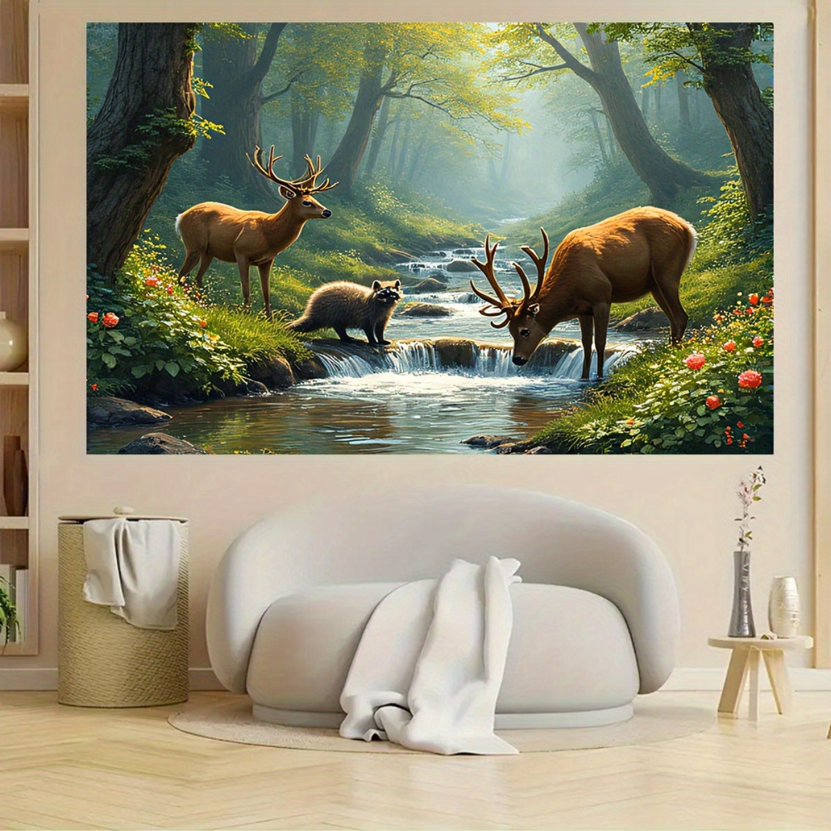 الغزلان الغابات تيار جدار جدار - مراجعة Interior Design Hd وسعره